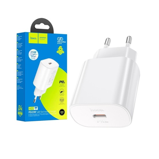 Hoco Adapter N22 Jetta with Type C Port PD25W White Hoco Adapter N22 Jetta with Type C Port PD25W White